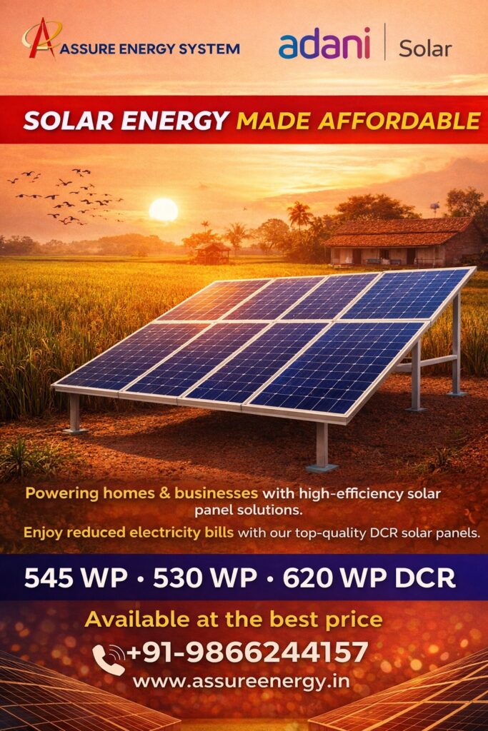 Adani Solar panels for homes in Telangana