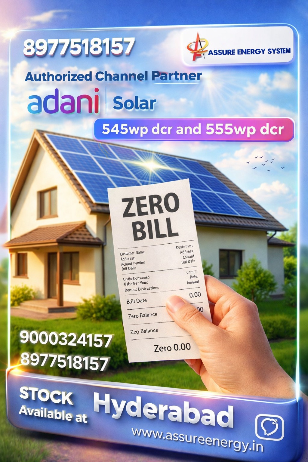 Solar battery with Adani panels AP & TS
